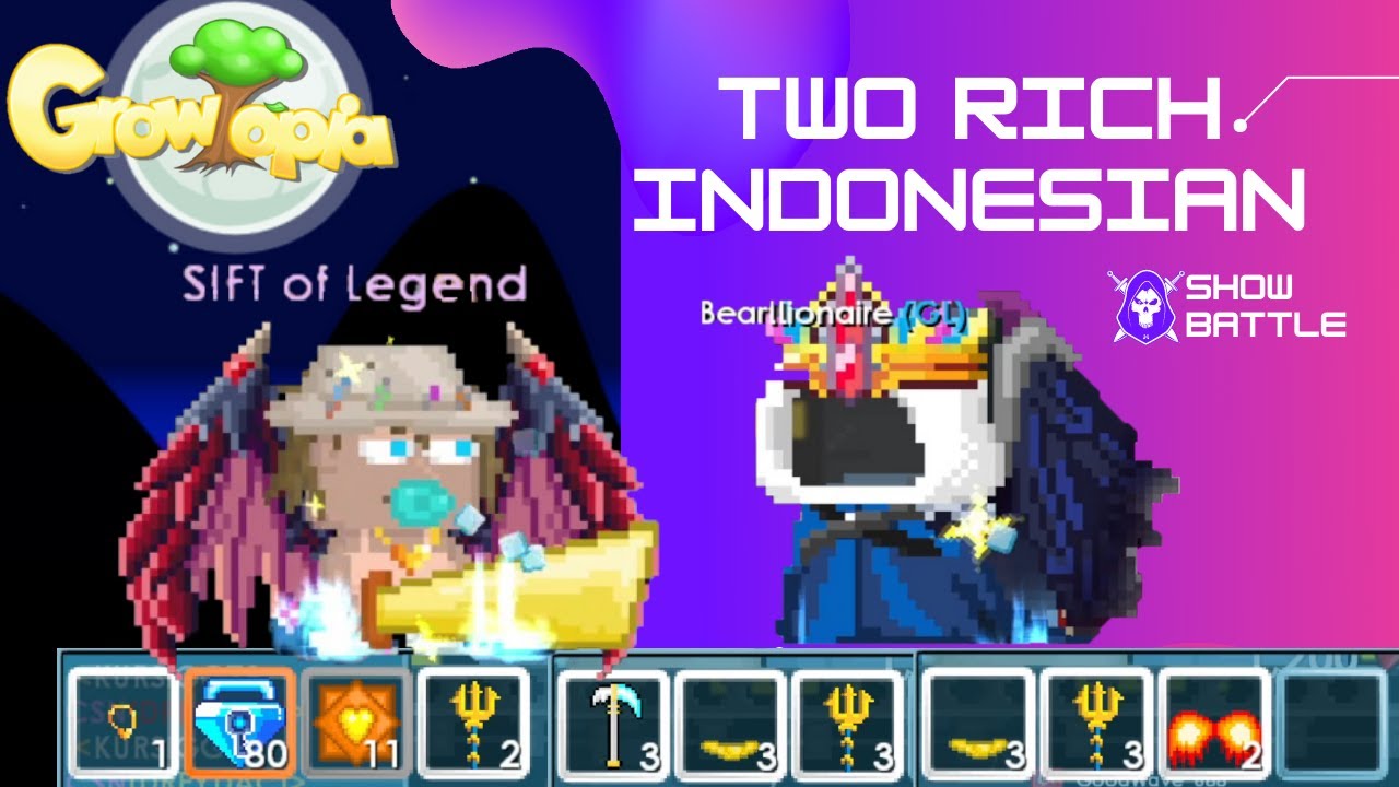 Battled with 2 Rich Indonesian | ShowBattle | Growtopia | Indonesia