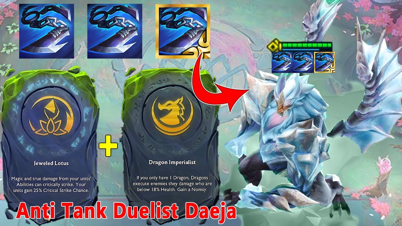 Jeweled Lotus + Dragon Imperialist = Tank Slayer Daeja 3 Star | 3x Giant Slayer TFT SET 7.5