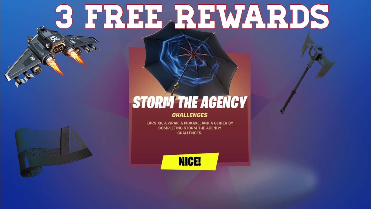 Storm the Agency Fortnite Challenges Rewards *3 FREE REWARDS*
