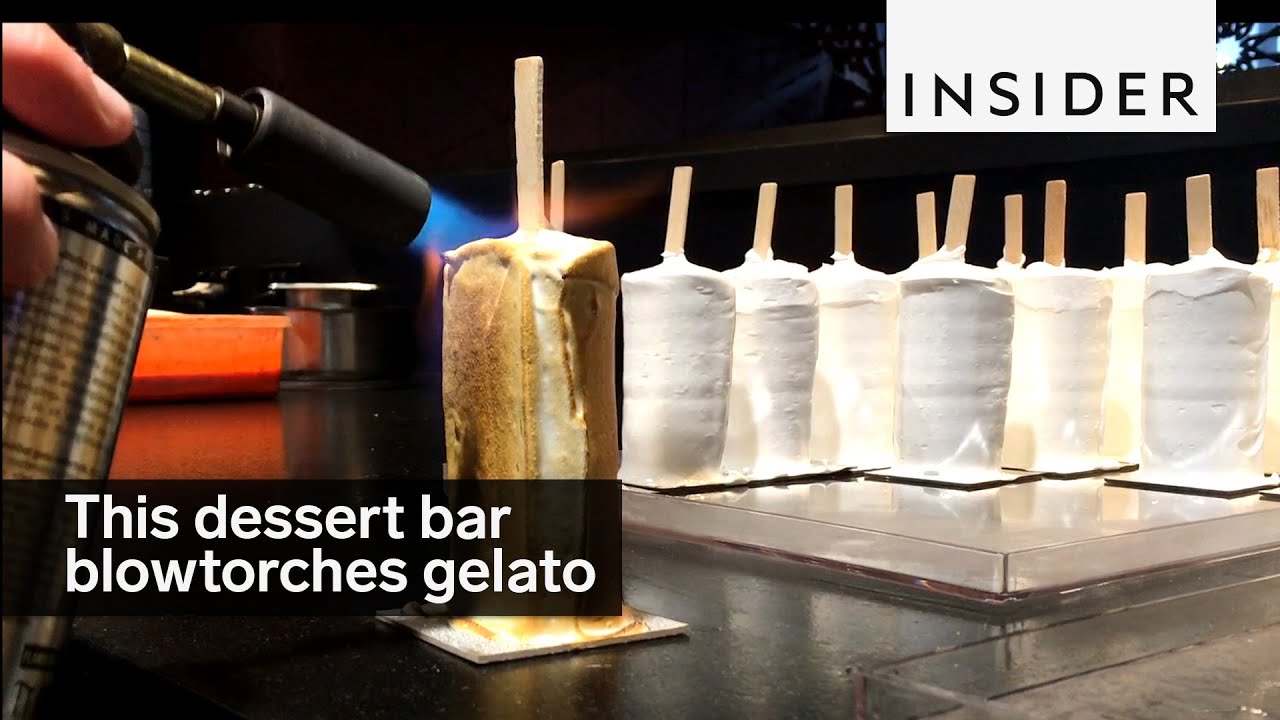 This dessert bar blowtorches their chocolate-covered gelato