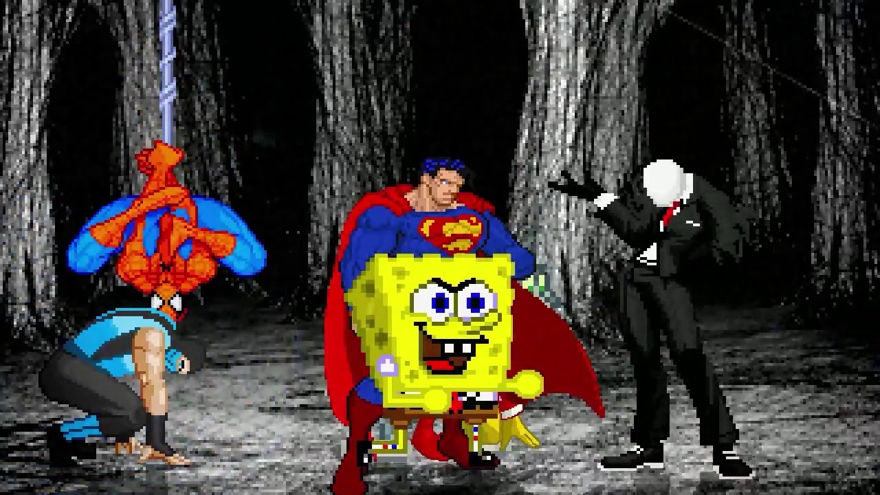 AN Mugen Request #394: SpiderMan, SubZero, Spongebob & Donald VS SlenderMan, E.Homer, SuperMan & Tom