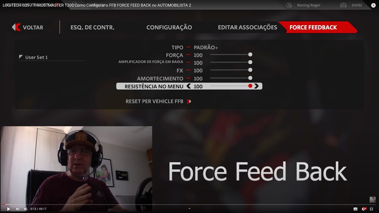 Como fazer SETUP PERFEITO de FORCE FEEDBACK no LOGITECH G29 e THRUSTMASTER T300 (Automobilista 2)