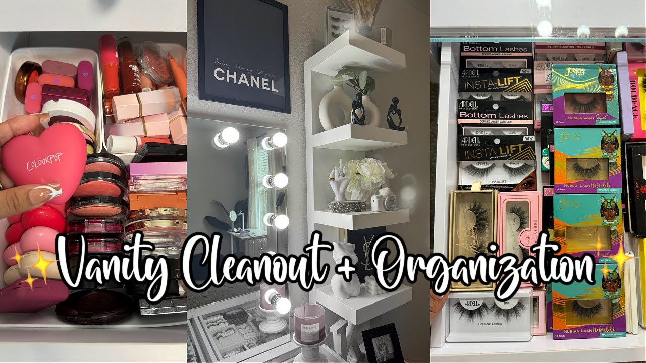 Makeup Vanity Cleaning And Organization | *HUGE & SATISFYING DECLUTTERING*