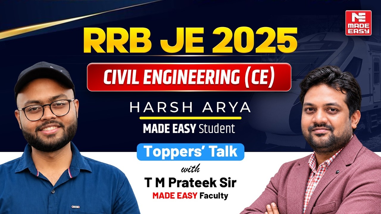 RRB JE 2025 Selection Strategy | The 8-Hour Routine That Works | MADE EASY Student