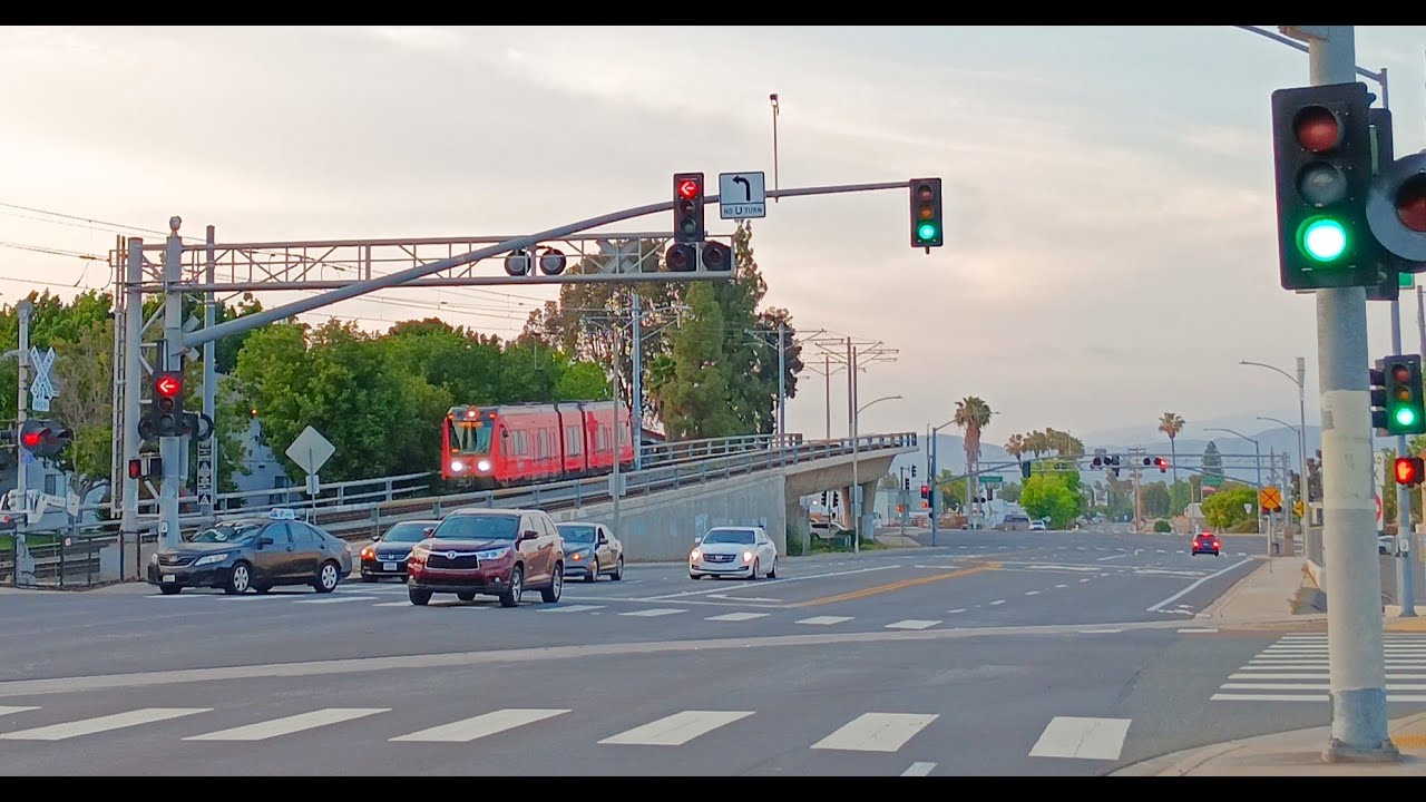 El Cajon Traffic Lights & Double #railroadcrossing (Marshall Ave & Petree St)