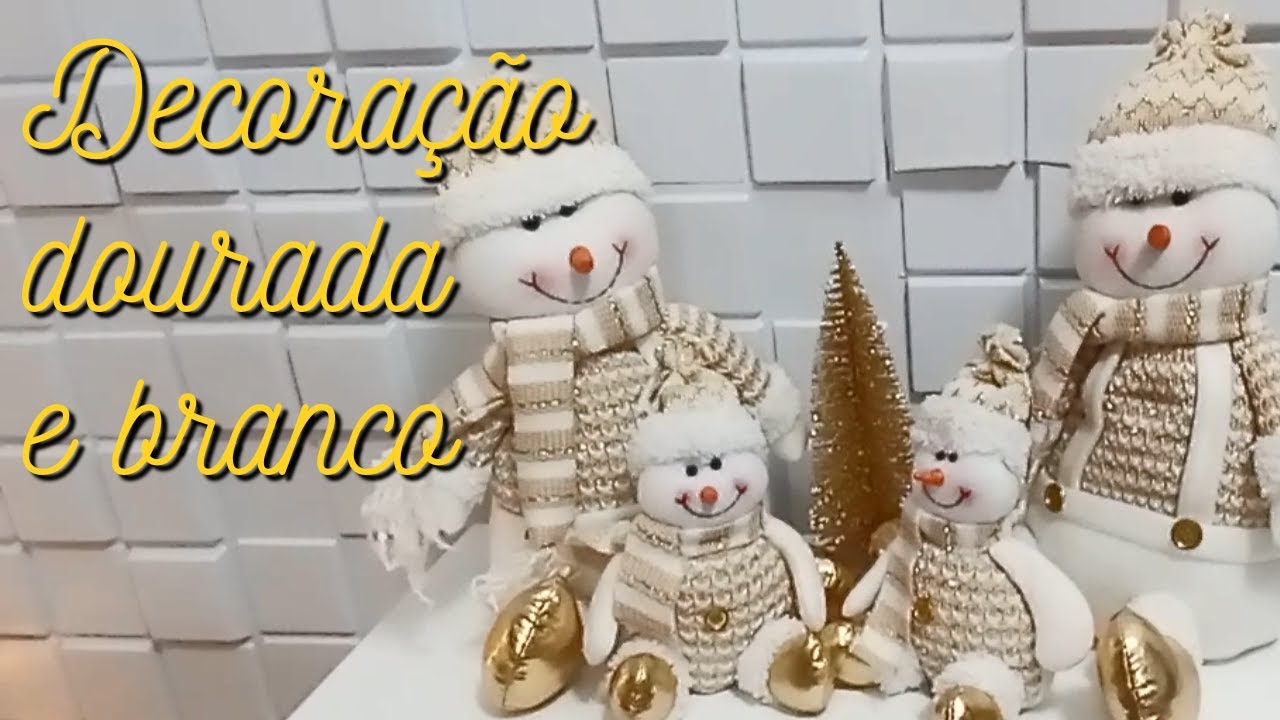 Decoração de Natal Dourada e Branca - Simples e linda 