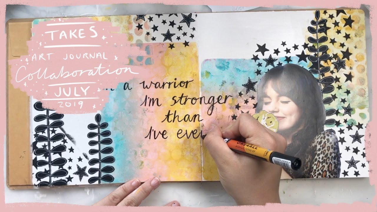'Take 5' Mixed Media Art Journal Page Collaboration - July'19