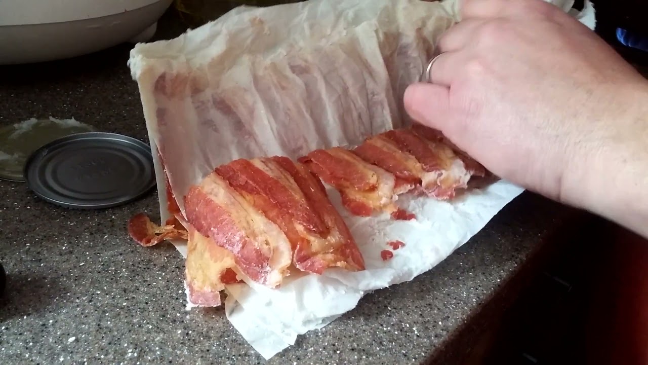 Opening Yoder's canned bacon