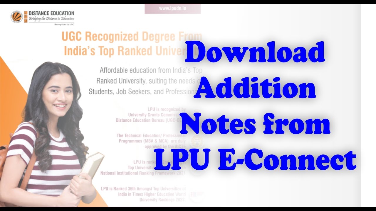 How to download additional Notes or Study Material from LPU E-Connect | LPU Distance Education Notes