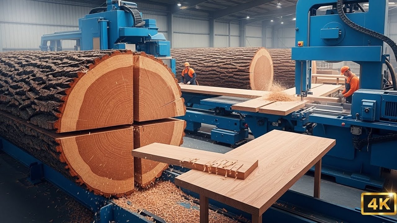 From Giant Log to Perfect Work Desk: Woodworking Process