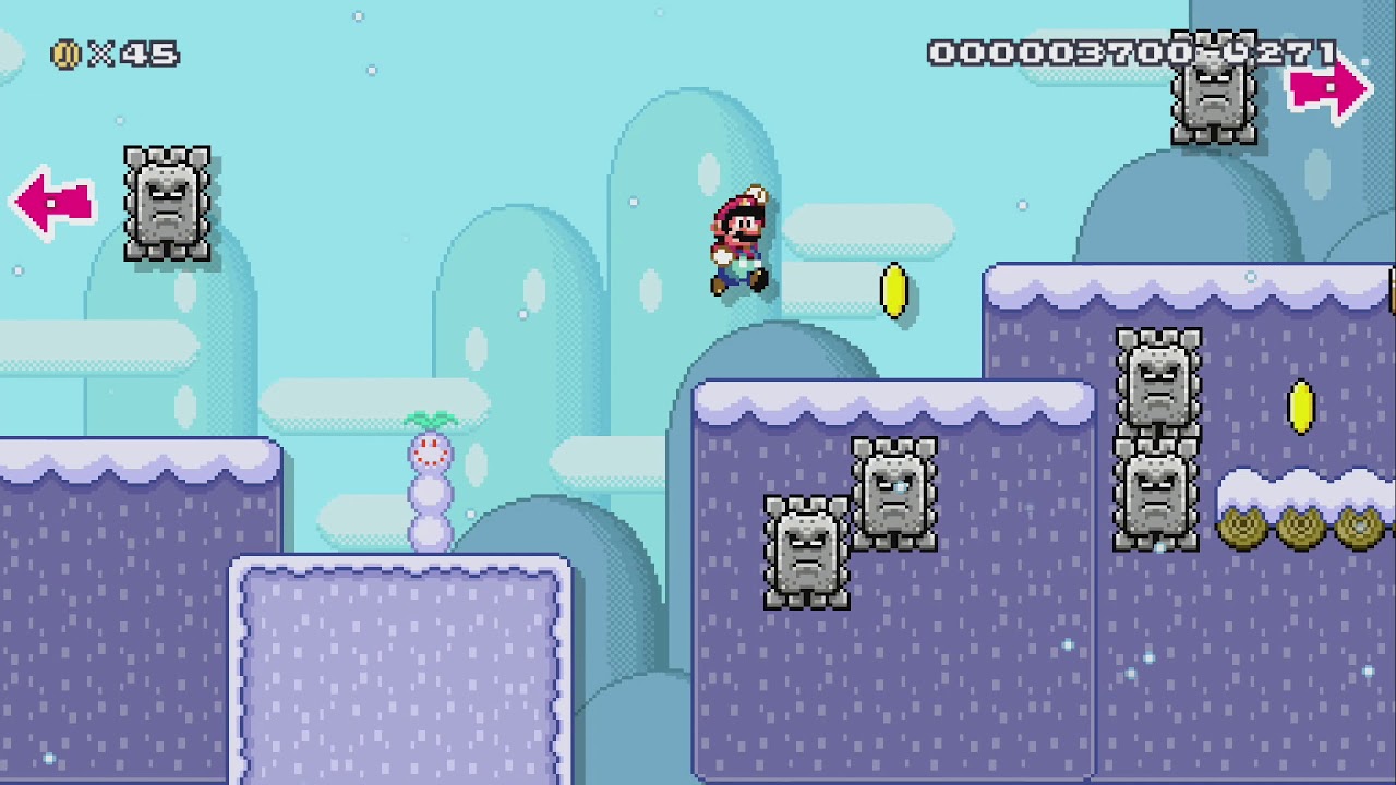 Snow-Thwomp Romp by Doc Fruit - Super Mario Maker 2 - No Commentary 1bv