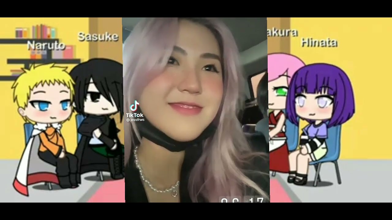 Naruto reagindo a tik Tok de Sakura como Jessie e Sasuke como Alan Jean
