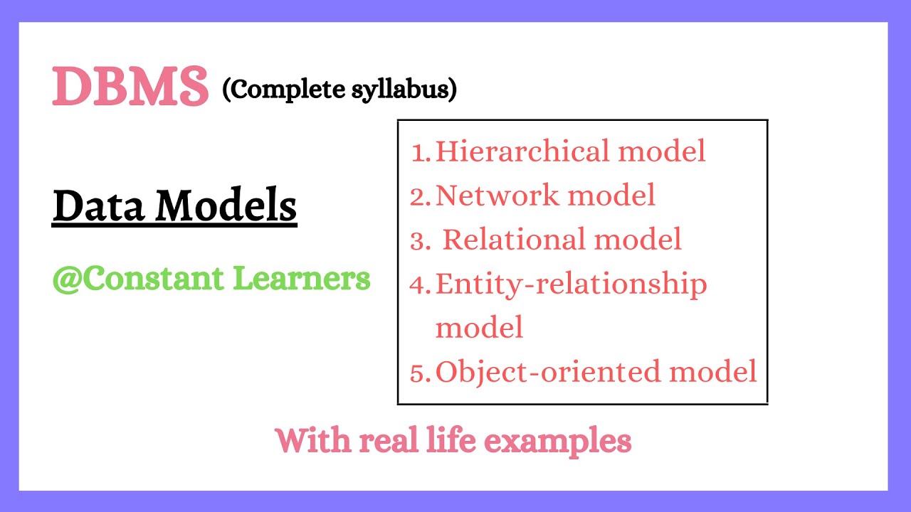 10. Data Models | Real-life examples