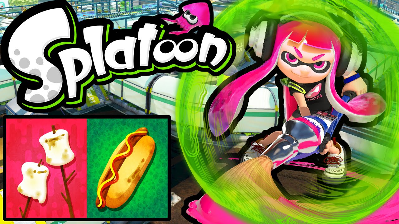 Splatoon Wii U Ink Brush Nouveau! Splatfest Teams Marshmallows VS Hot Dogs Online Gameplay PART 34