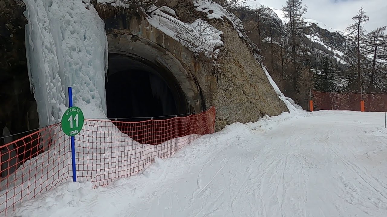 Frozen Waterfall Skiing Down Green Myrtilles – GoPro HD POV Tignes Resort 2023 Skiing Adventure