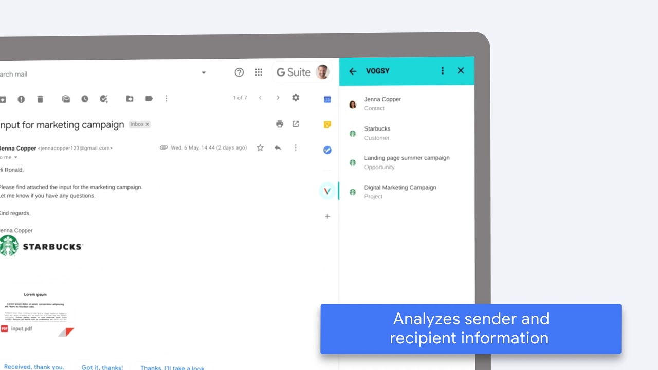 VOGSY G Suite Add-on