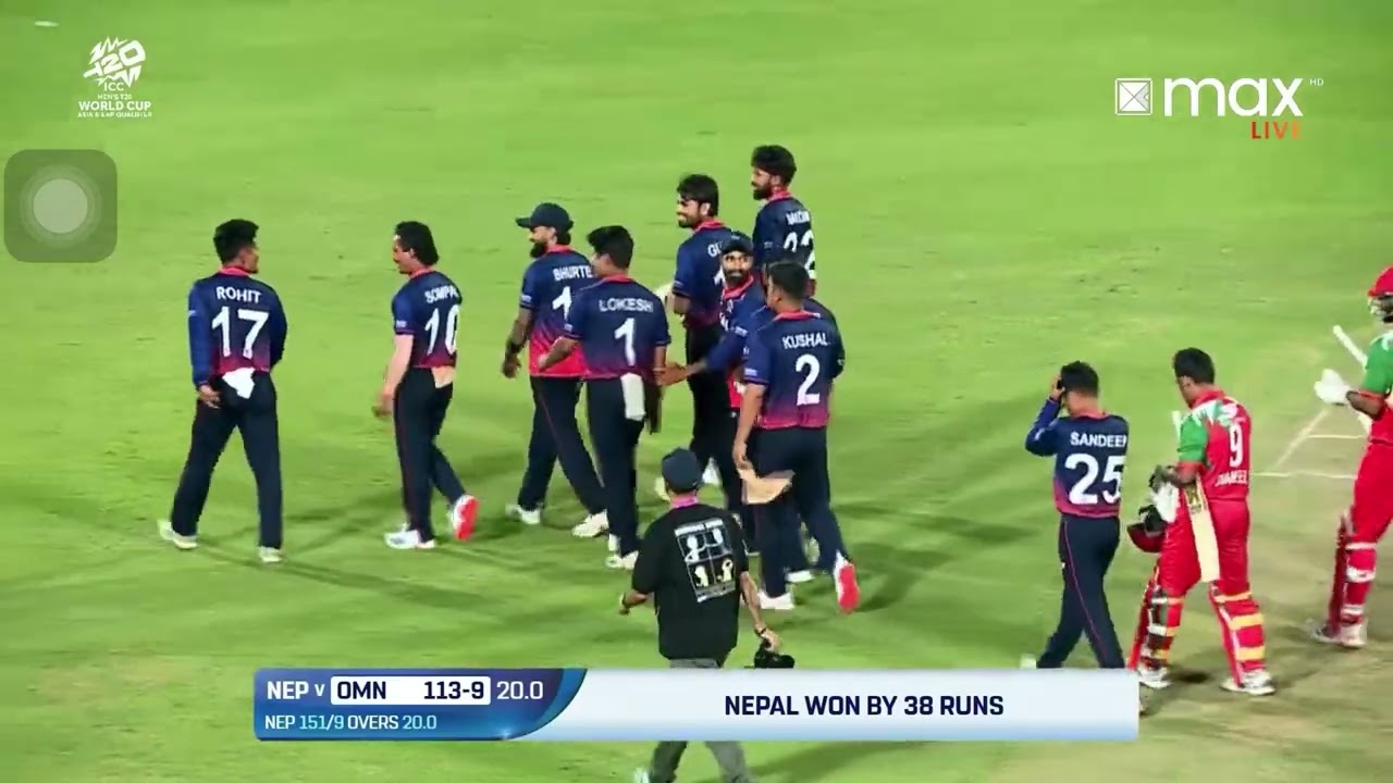 Nepal win the match 38 run against Oman then Qualified t20 World Cup 2026 #youtubeshorts #fyp 