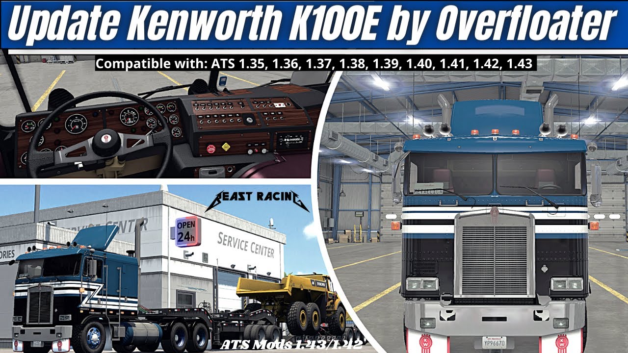 ✅ American Truck Simulator | Update Release Kenworth K100E Mod  [ATS 1.43/1.42 ] 4k