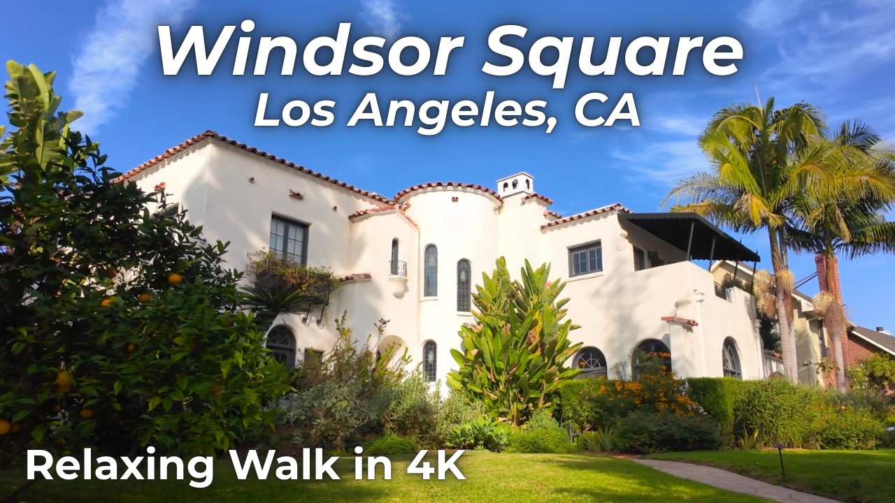 Quiet Walk in Elegant Windsor Square | Beautiful Mansions in Upscale Los Angeles Neighborhood