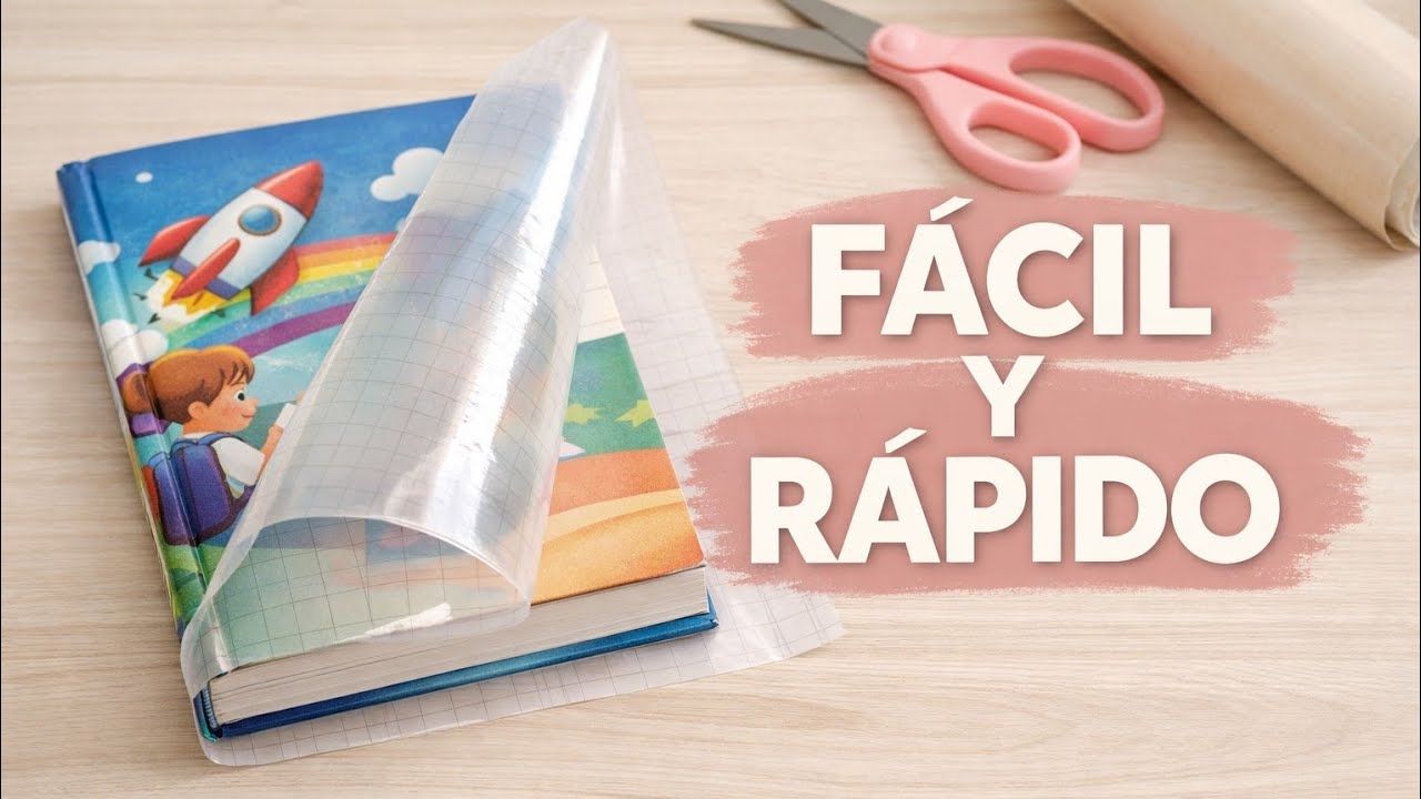 Cómo forrar libros escolares fácil y rápido | Papel autoadhesivo