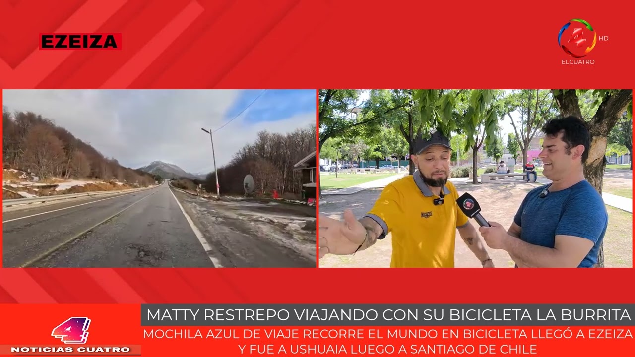MATTY RESPREPO VIAJANDO CON SU BURRITA MOCHILA AZUL DE VIAJE