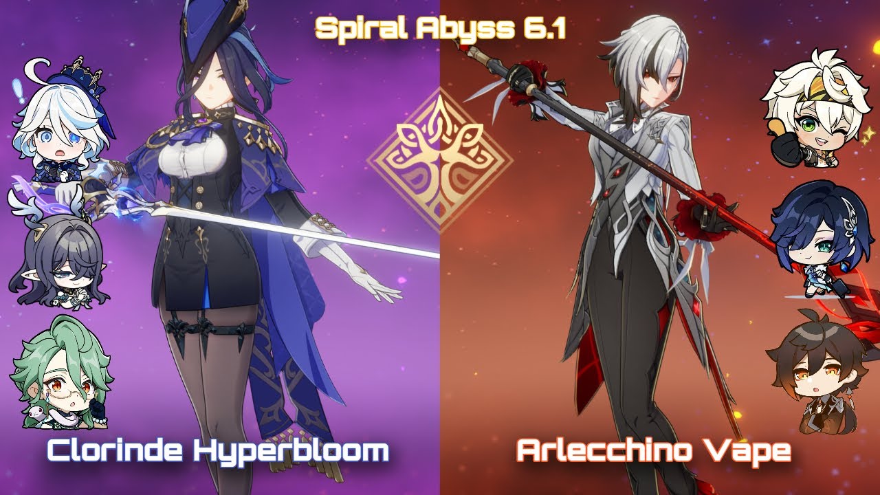 C0 Clorinde Lauma Hyperbloom & C1 Arlecchino Vape | Spiral Abyss 6.1 | Genshin Impact
