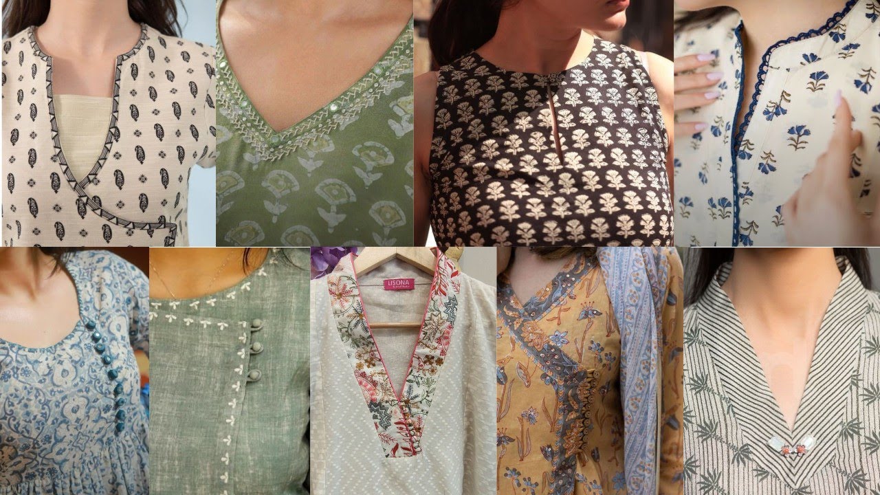Latest Cotton Kurti Neck Design / Simple cotton kurti neck Design / cotton kurti ke gale ki design