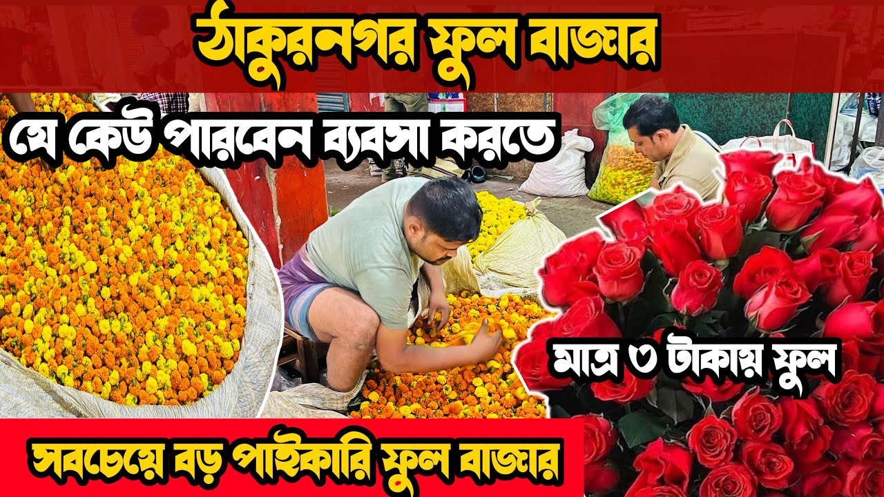 Thakurnagar Flower Market | ঠাকুরনগর ফুলবাজার | New Businesses Idea @vlogwithdasbabu 