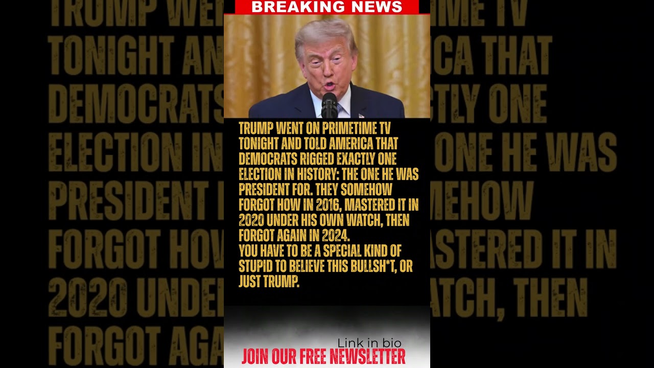 BREAKING: Trump hijacks primetime TV to push an election lie that can't survive its own timeline
