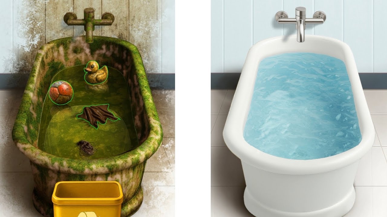 EXTREMELY Dirty Bathtub Cleaning | Satisfying Before & After Transformation 🛁✨