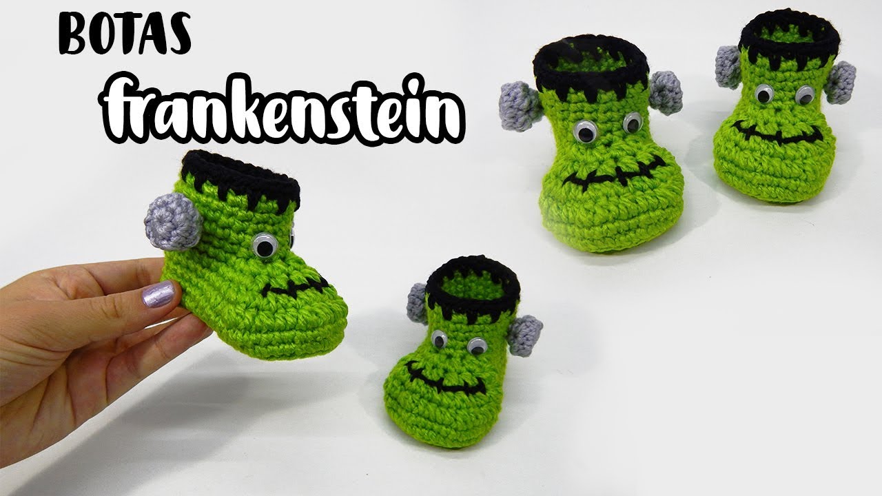 Botas frankenstein TEJIDAS A CROCHET especial Halloween