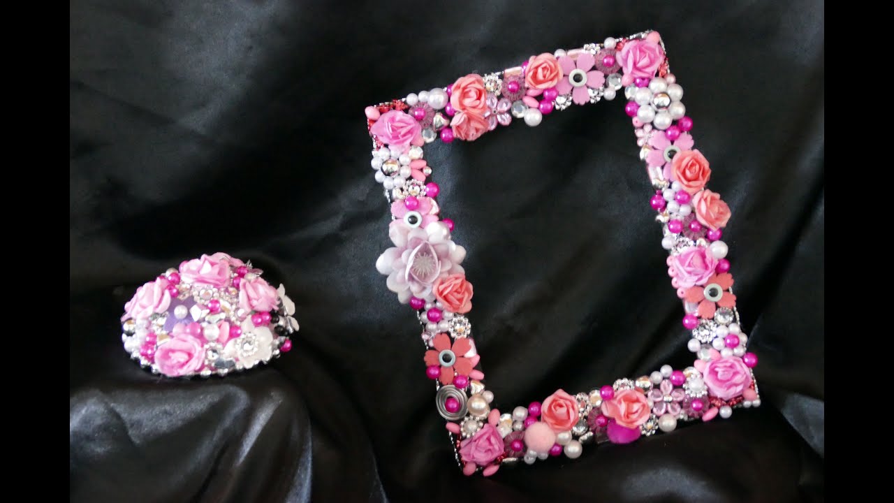 DIY Bilderrahmen im Blumen- und Perlenoutfit &ndash; Bilderrahmen gestalten  &ndash; Design picture frames