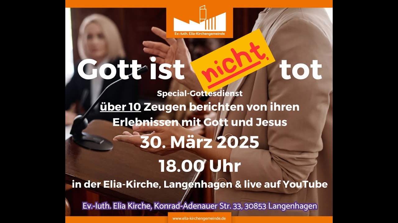 Gottesdienst vom 30.03.2025 Thema: Gott ist NICHT tot