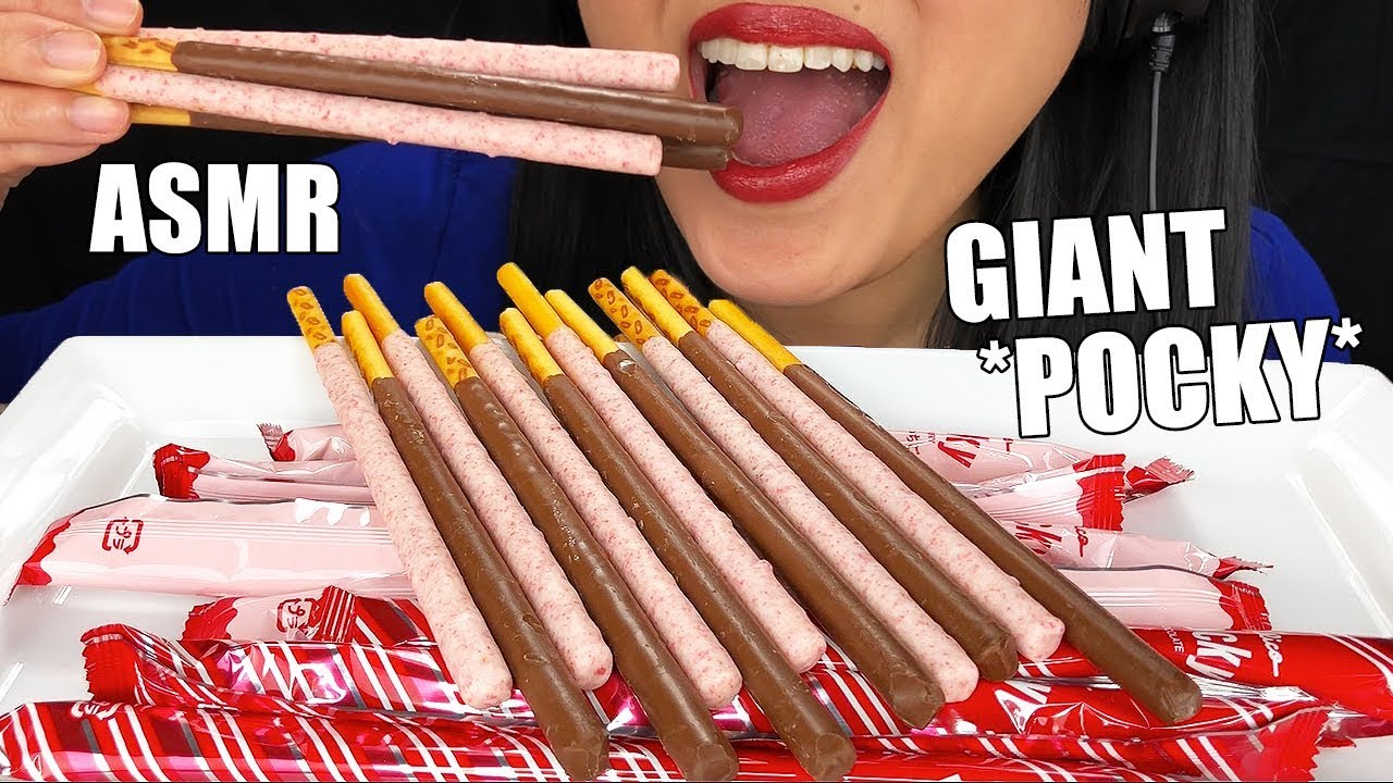 ** ASMR GIANT POCKY STICKS ** (Eating Sounds) | No Talking Japanese Snack Food ポッキ | ASMR Phan