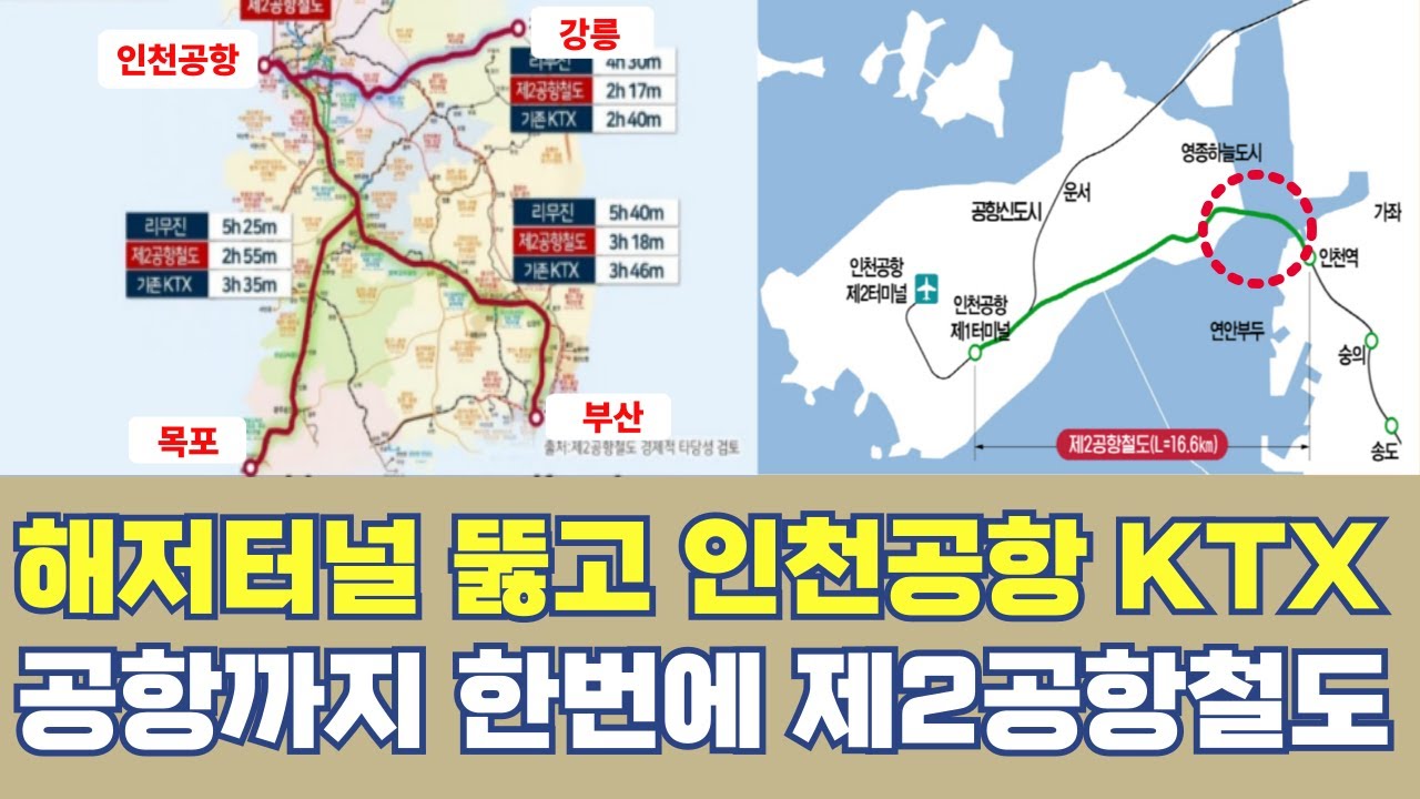 해저터널 뚫고 인천공항 KTX...전국에서 공항까지 한번에 제2공항철도