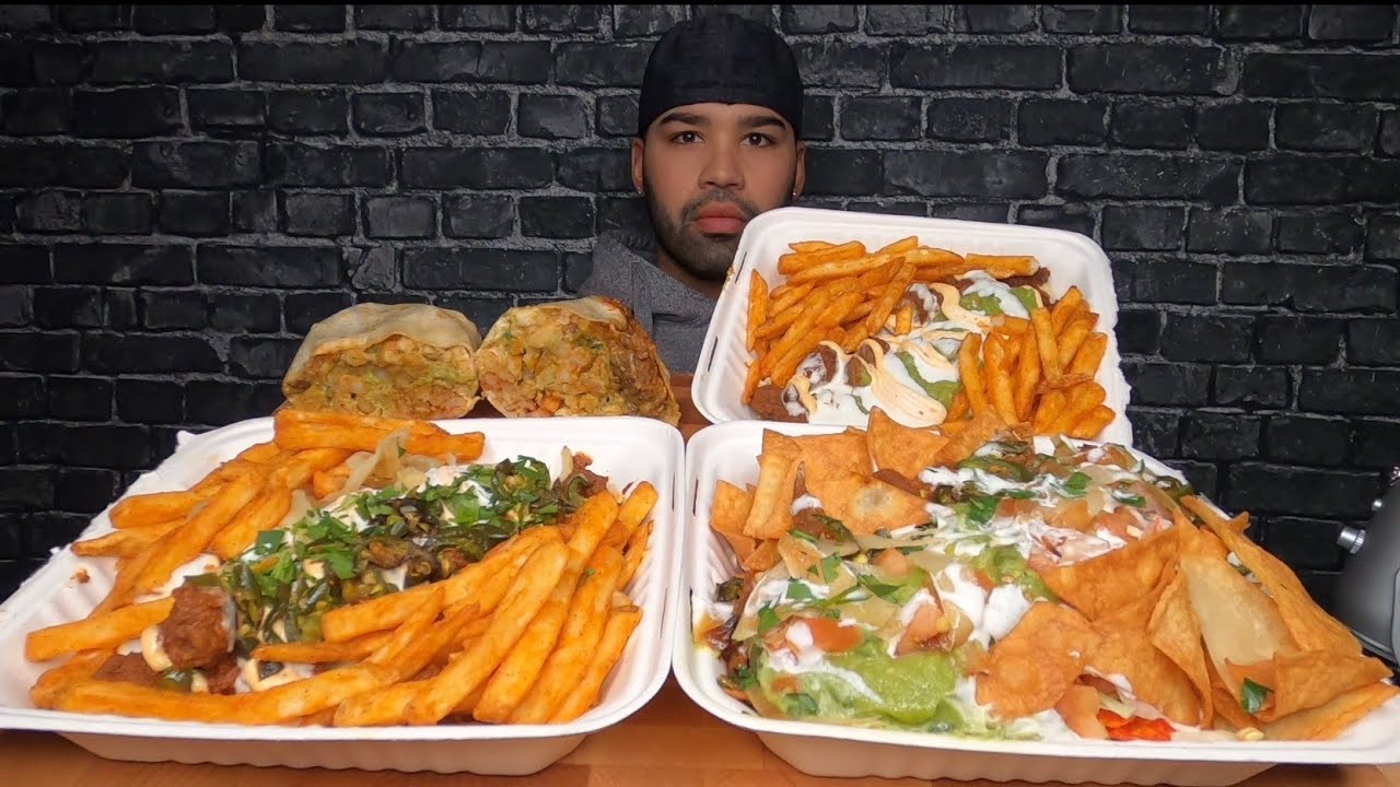(ASMR NO TALKING) CARNE ASADA FRIES, CARNE ASADA NACHOS,  CARNE ASADA BURRITO MUKBANG