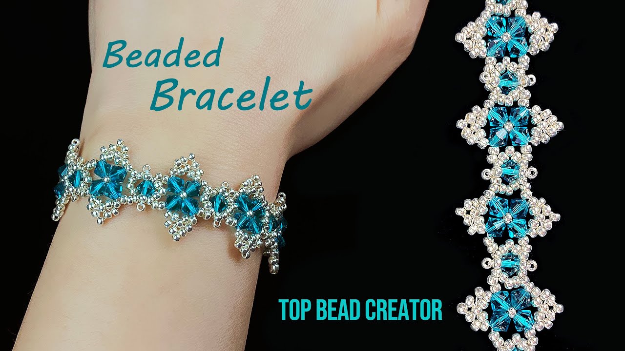 Beaded bracelet tutorial, Bicone seedbeads