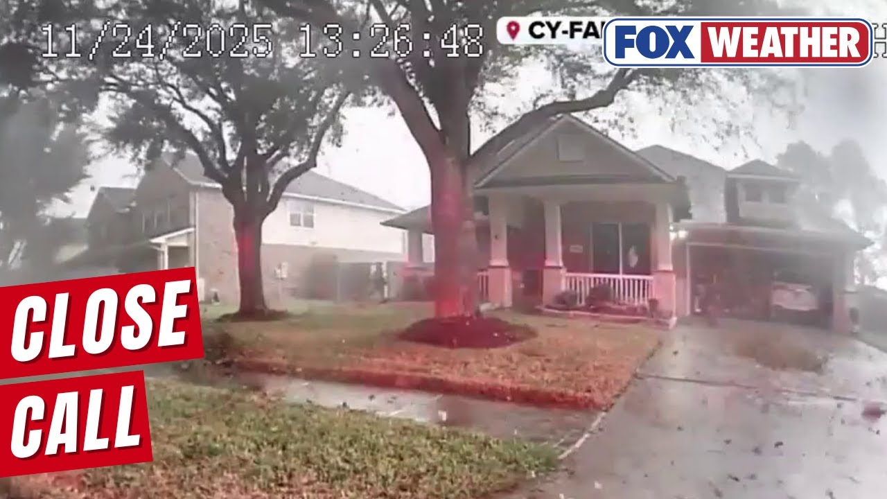 Texas Firefighters Take Shelter In Home During Houston Tornado