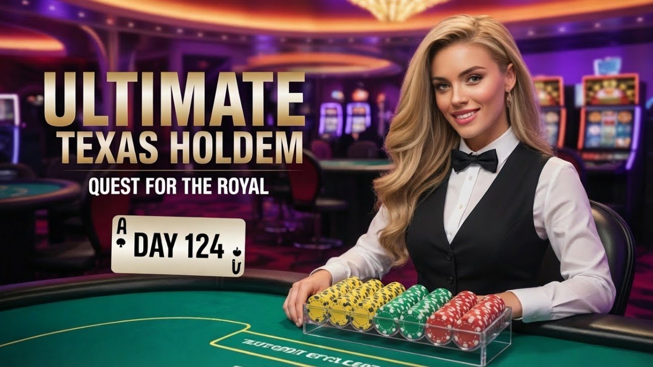 I'm On Day 124 of Ultimate Texas Holdem (Royal Quest) and JUST GOT a FIRST HAND FLUSH