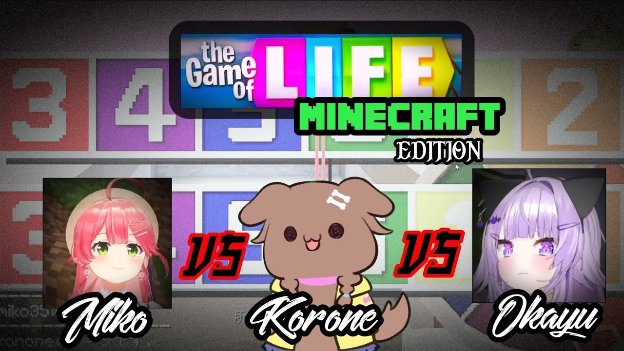 Miko, Korone & Okayu playing minecraft Game of Life #hololive #vtuberclips