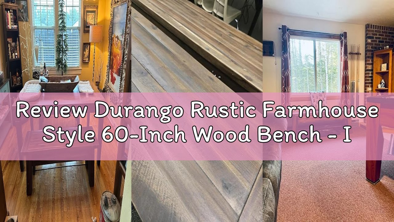 Review Durango Rustic Farmhouse Style 60-Inch Wood Bench - Industrial Modern Accent Furniture with S
