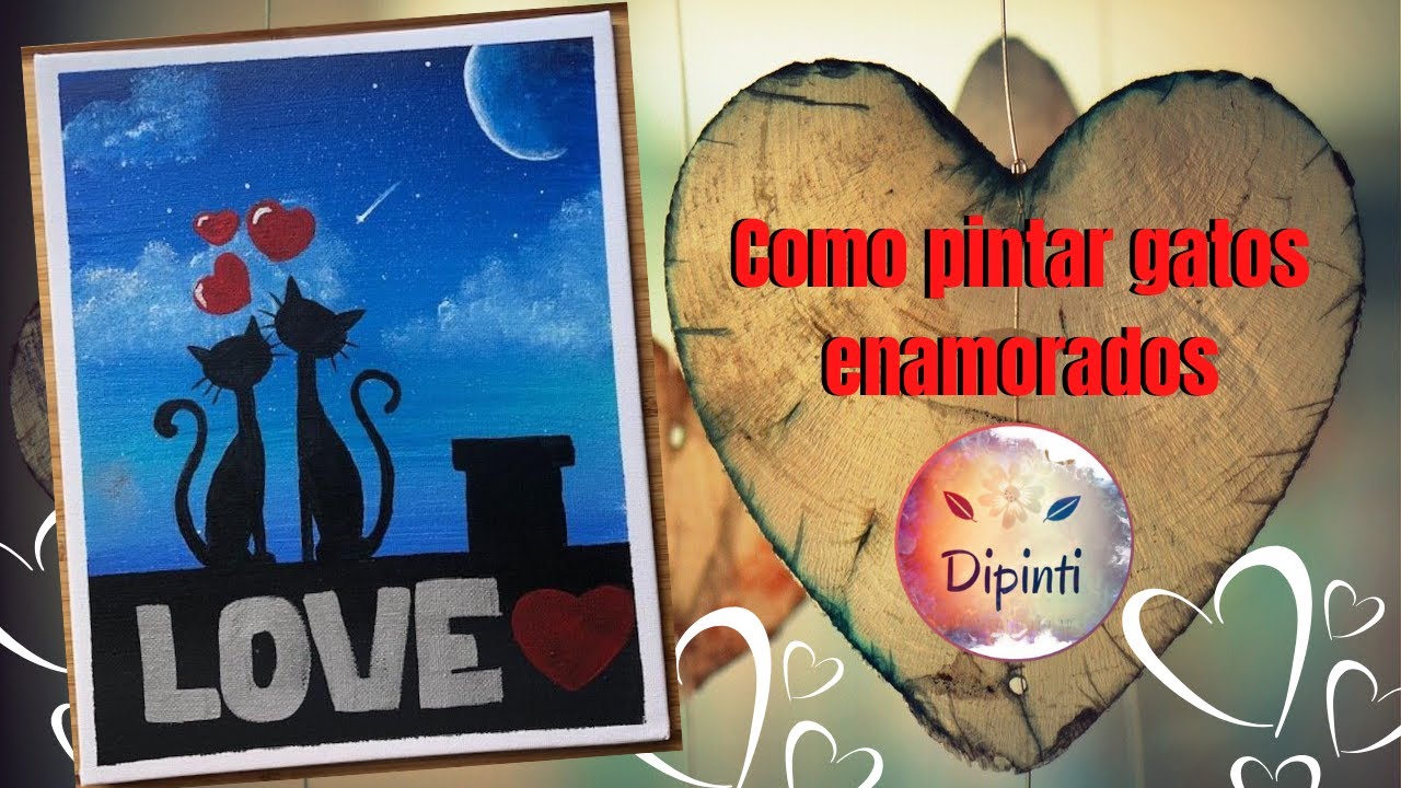 Pintura de GATOS en el tejado || FACIL || PINTURA ACRILICA