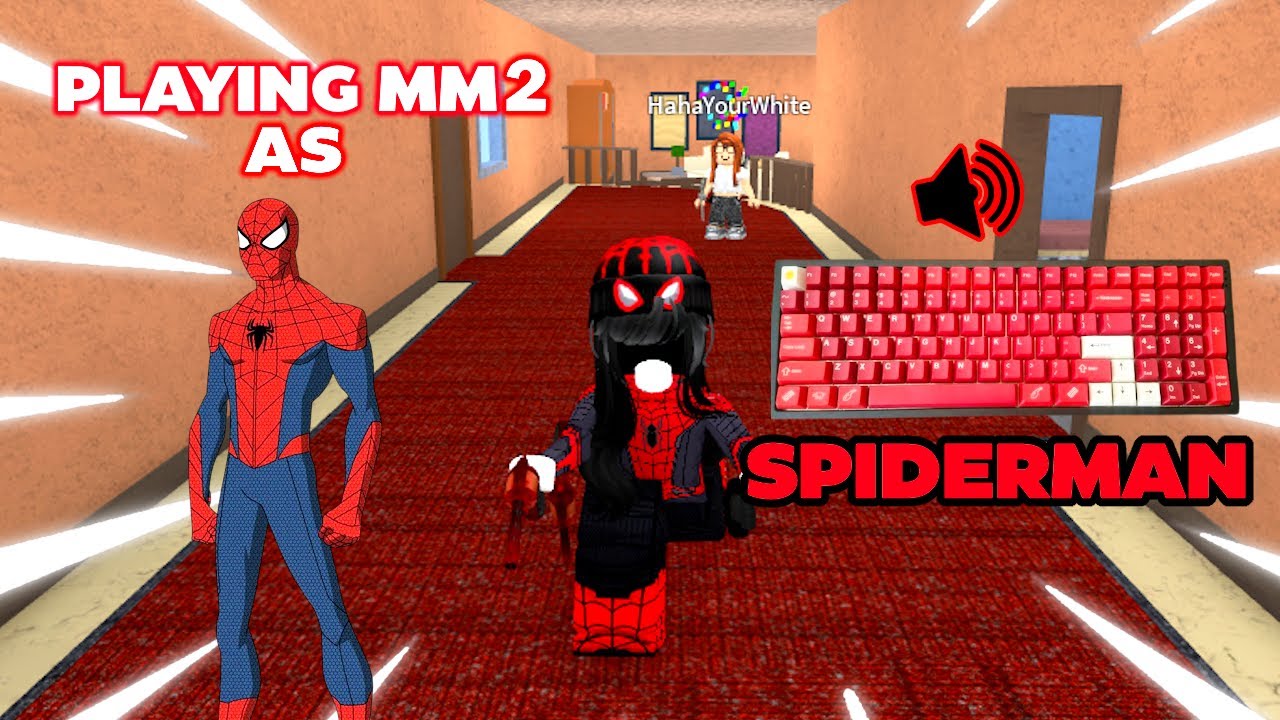 SPIDERMAN DESTROYS TEAMERS & EXPLOITERS IN MM2 + GAMEPLAY *KEYBOARD ASMR*