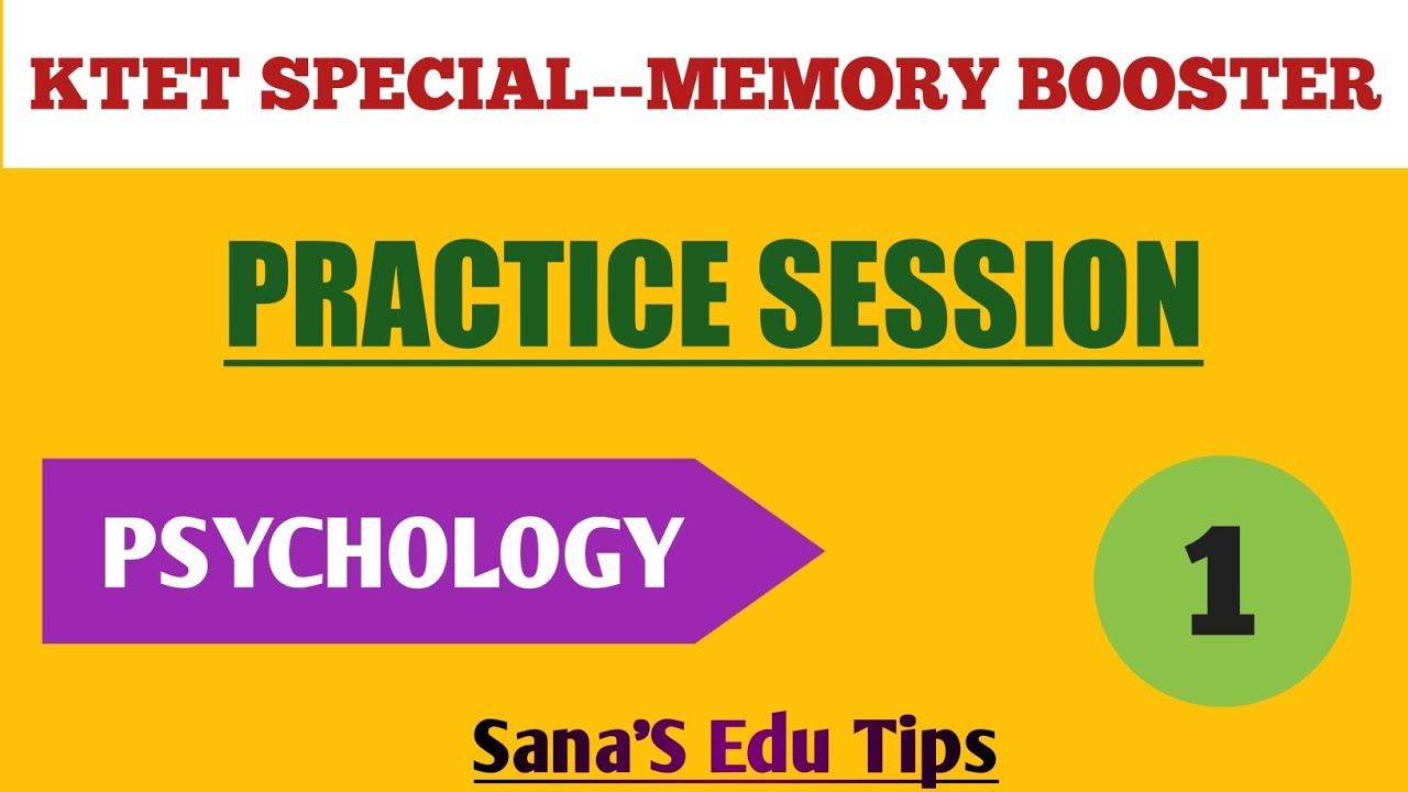 #KTET SPECIAL--MEMORY BOOSTER #Practice Session#Psychology#Sana's Edu Tips