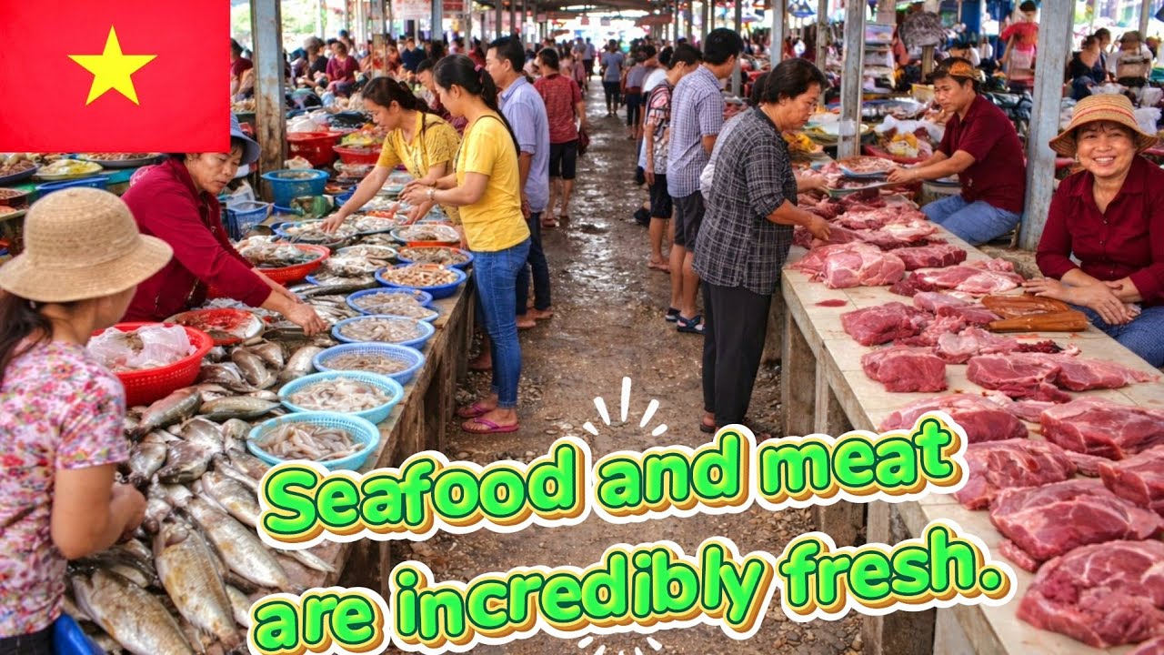 Explore Hoa Xuan Tay Market, Former Phu Yen (Dak Lak Province) | Coastal Local Food 🇻🇳