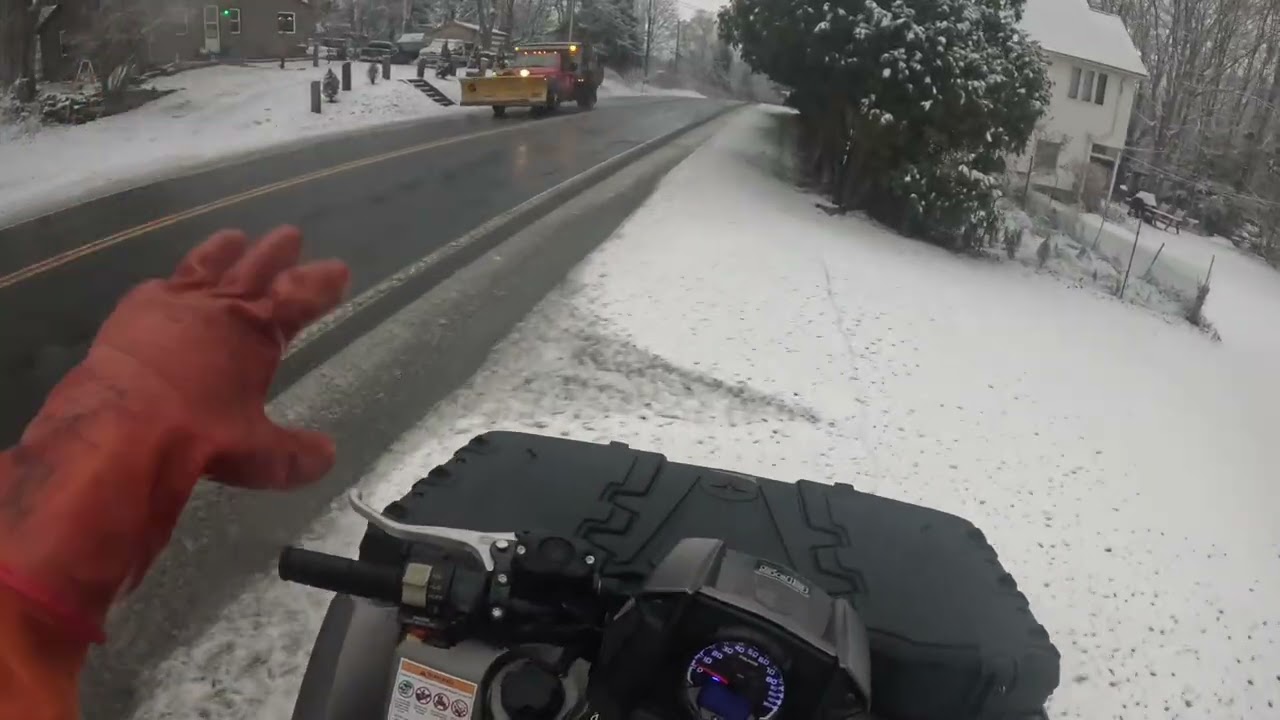Plowing with the wrong plow (2inches of heart attack snow, and running in to my house drifting)