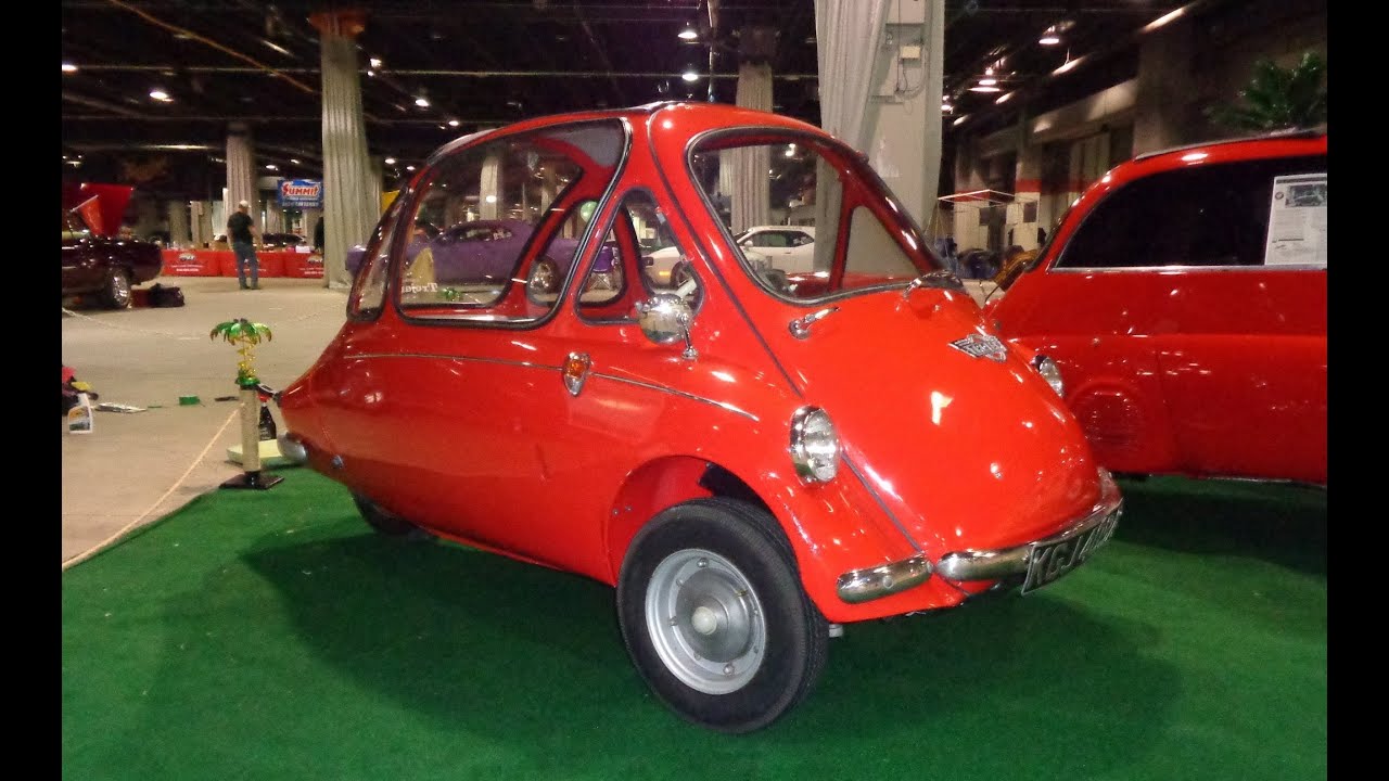 1963 Heinkel Trojan 200 Microcar in Red & Engine Sounds on My Car Story with Lou Costabile
