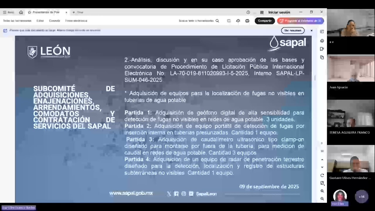 SUBCOMITÉ DE ADQUISICIONES 09/09/2025