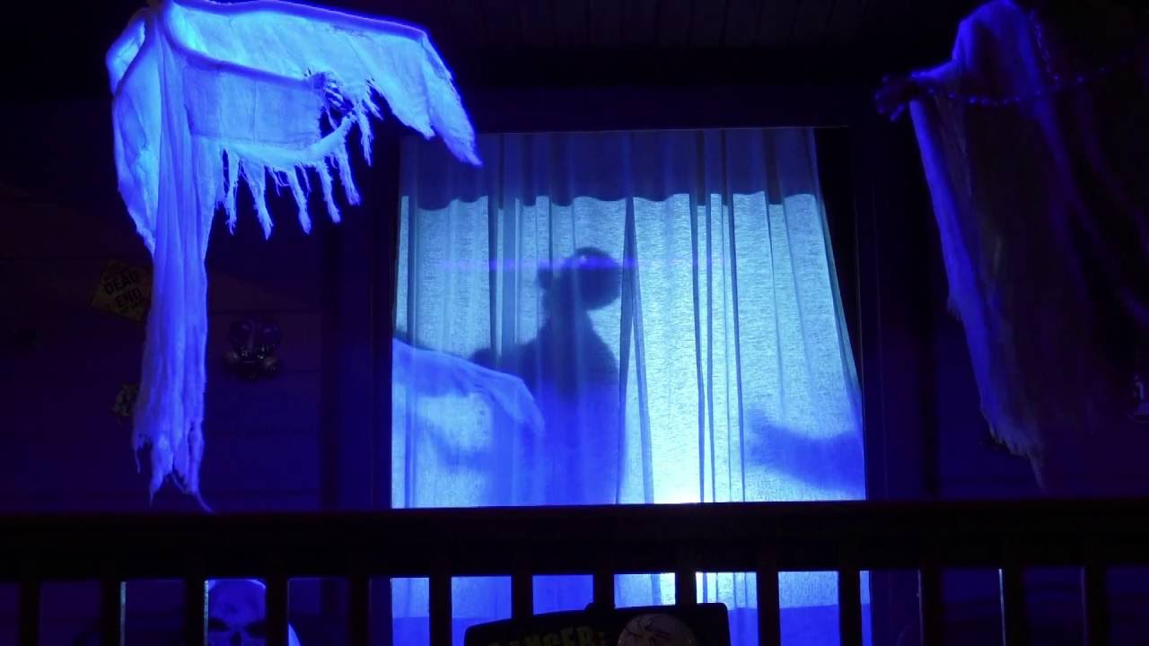 Halloween Porch 2016 Part 2 - Spooky Window Video Projection