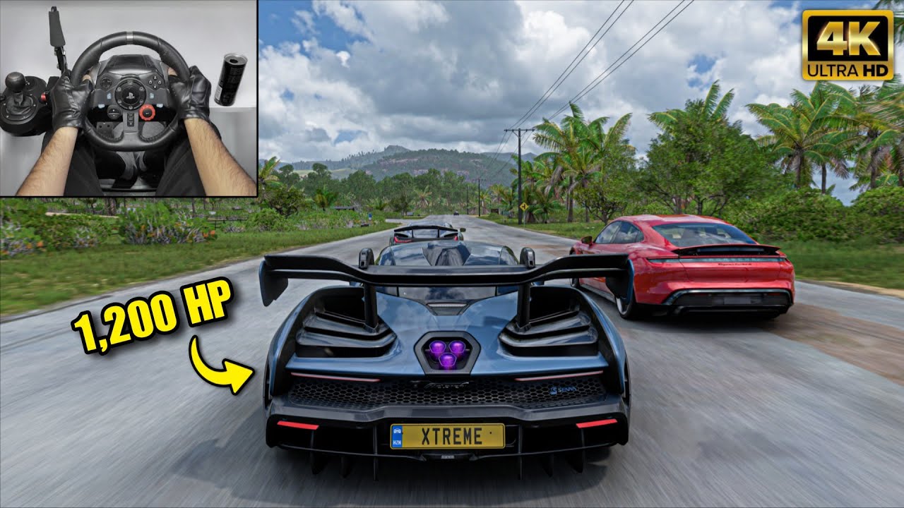Forza Horizon 5 | 1200HP Mclaren Senna vs Supercars | Steering Wheel Gameplay